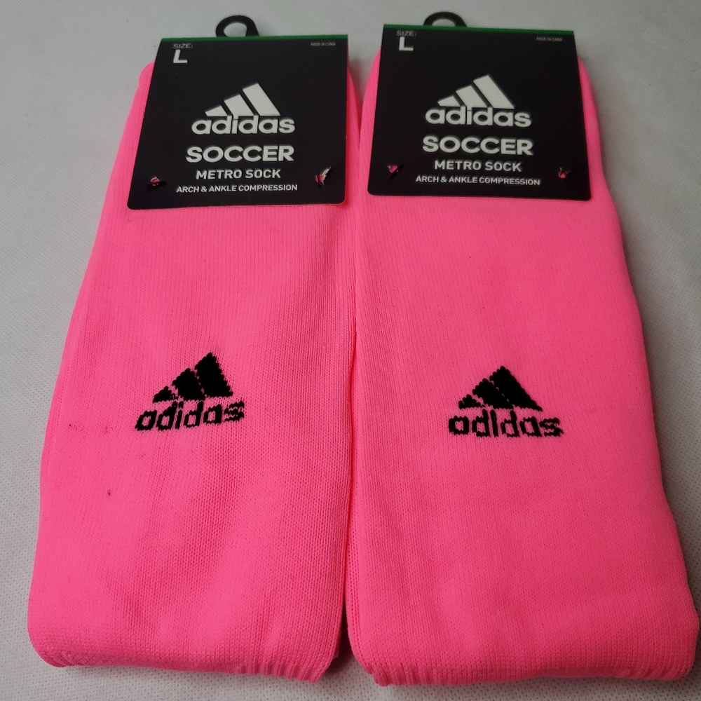 Adidas Womens Pink Calf Soccer Socks Large 2X Pair